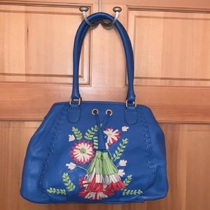 Fiore by Isabella Fiore Blue Floral Detail Handbag